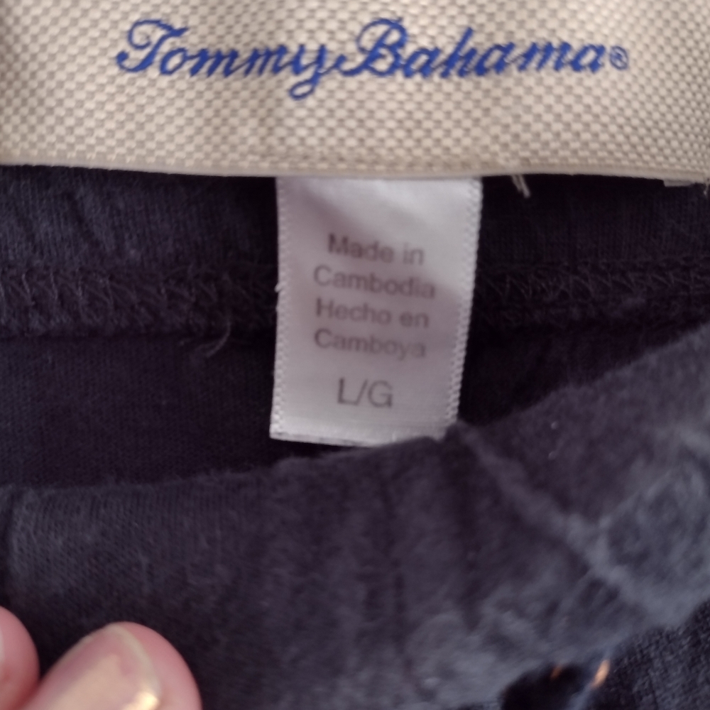 Tommy Bahama Black Lounge pants.  Corral stitching. Size Large - Picture 5 of 11